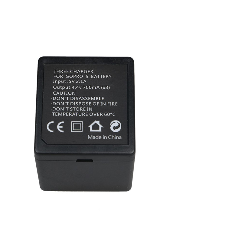 GoPro Hero5 Trippel batteriladdare with LED - indikatorer