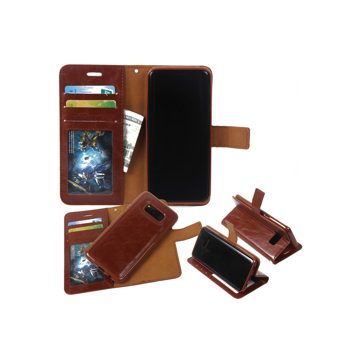 Samsung Galaxy S8 - 2 i 1 plånbokscase / Skal - Brown