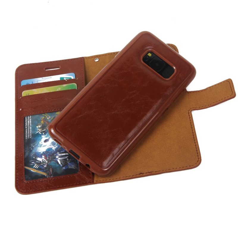 Samsung Galaxy S8 - 2 i 1 plånbokssuojakuori / Skal - Ruskea