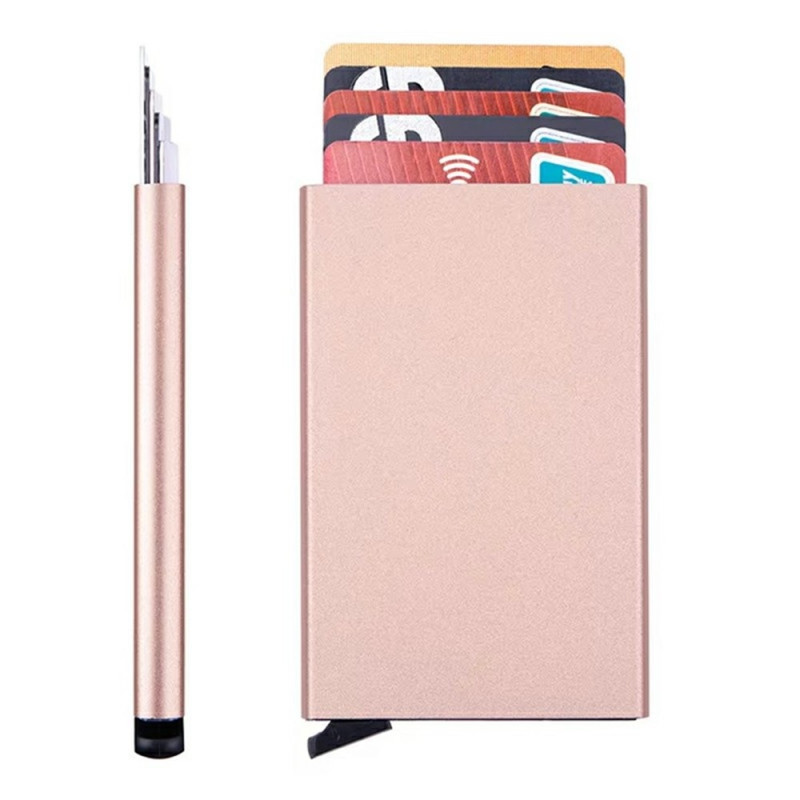 RFID Blocking Aluminum Card Holder Slim Design Credit Card Holder - Gold