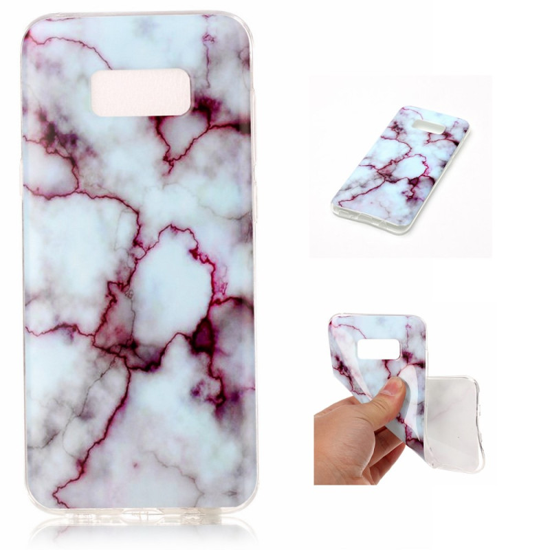 Samsung Galaxy S8 Plus TPU Marmor - Violetti