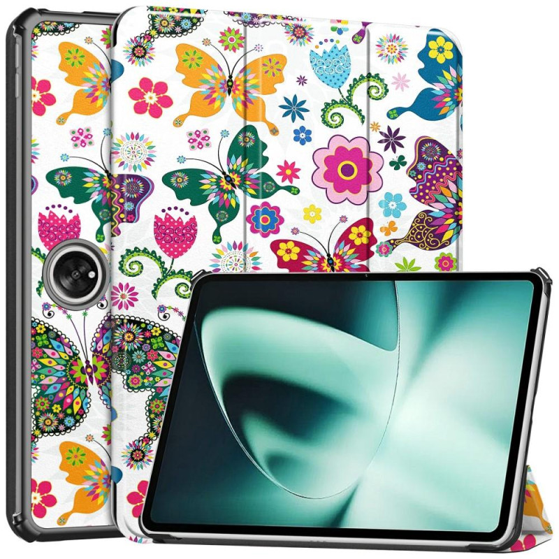 For OnePlus Pad Trifold Stand Tablet Cover Case - Butterflies