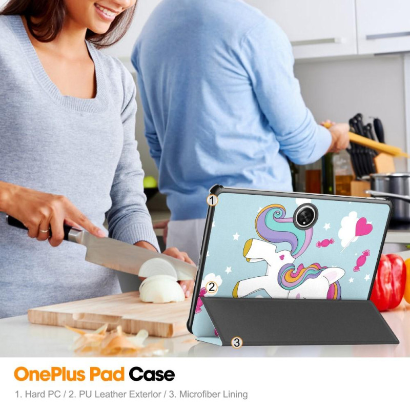 Til OnePlus Pad Trifold Stand Tabletcover - etui - Hest