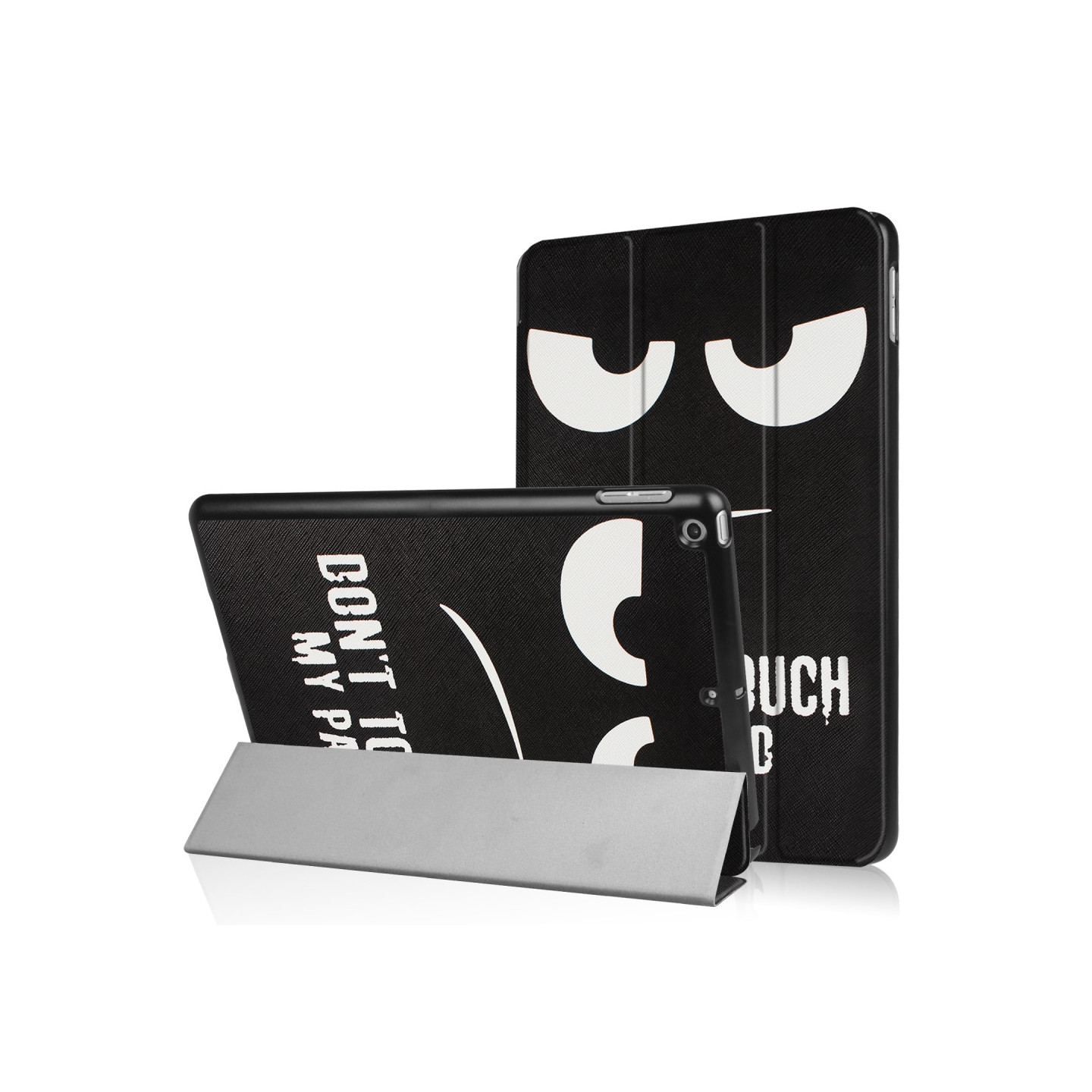 For iPad 9.7 (2018) / 9.7 (2017) Tri - fold Stand Case - Do Not Touch My Pad