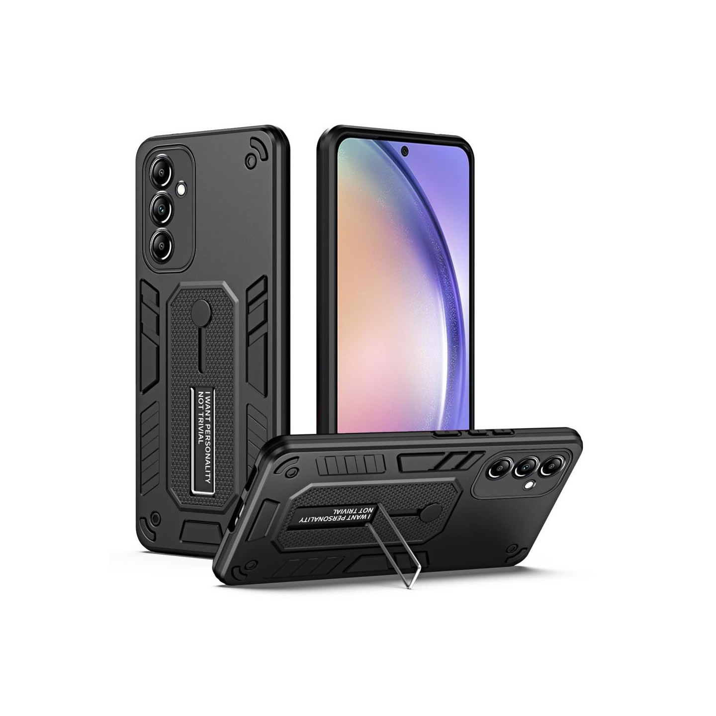 Til Samsung Galaxy A54 5G Hybrid Deksel Med Kickstand - Svart