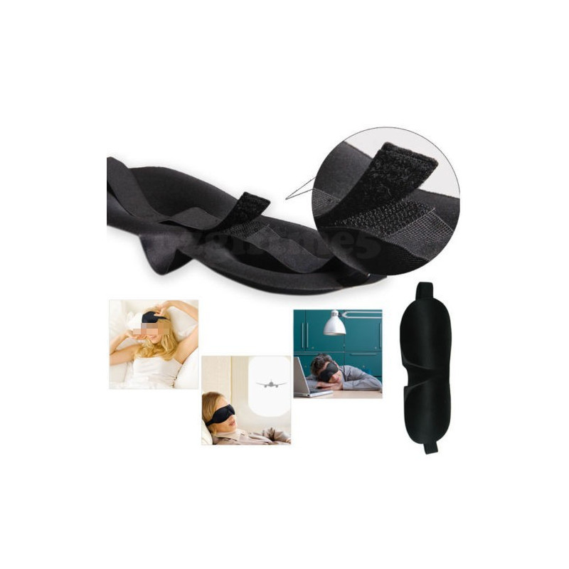 Sovmask 3D foam lyxig skön Black