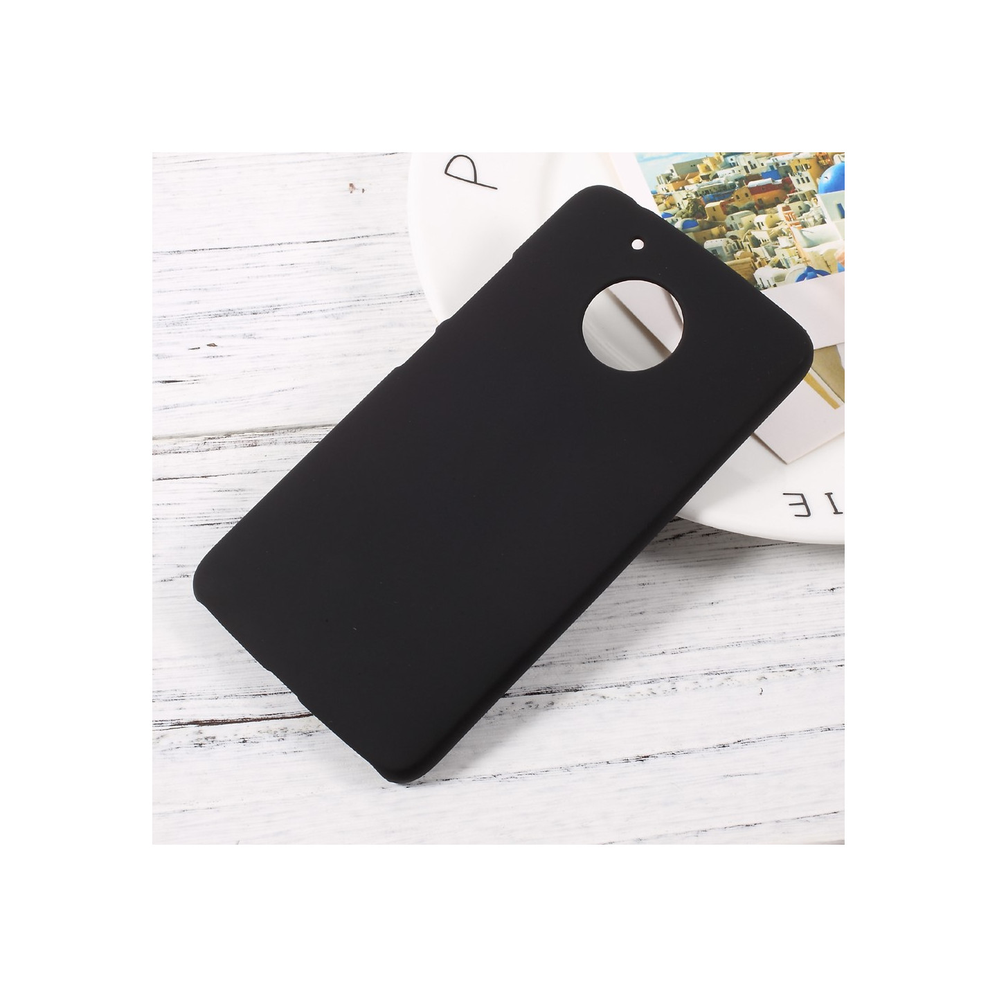 Lenovo Moto G5 Cover Plastcover Gummiert - Sort