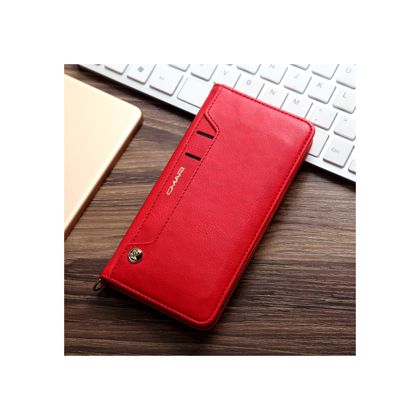 CMAI2 Litchi plånbokscase for iPhone 7 Plus - Red