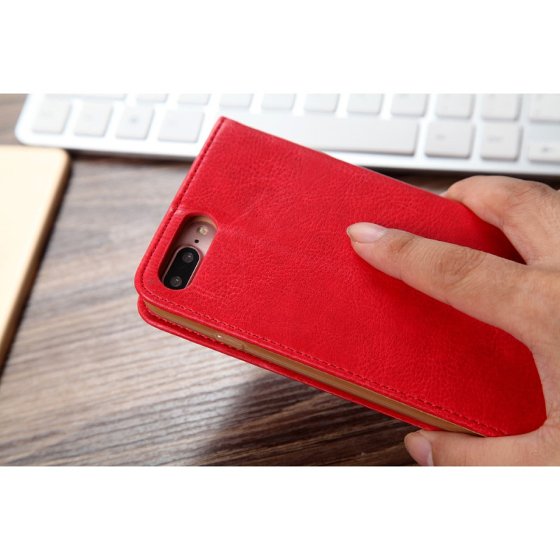 CMAI2 Litchi plånbokscase for iPhone 7 Plus - Red