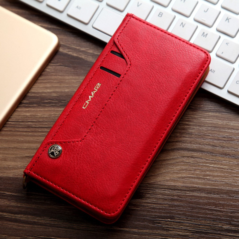CMAI2 Litchi plånbokscase for iPhone 7 / 8 / SE (2020) - Red