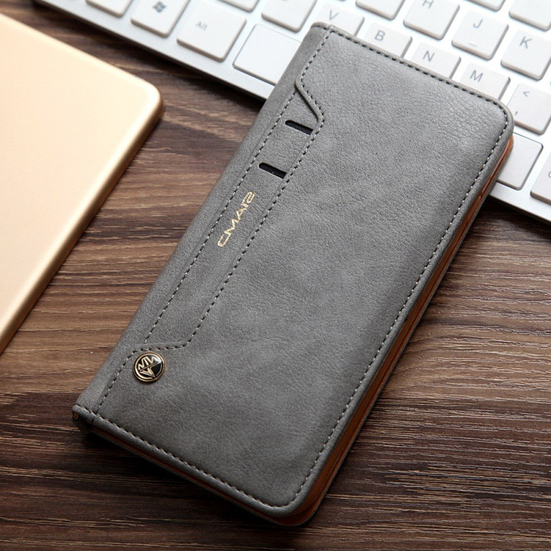 CMAI2 Litchi plånbokscase for iPhone 7 Plus - Gray