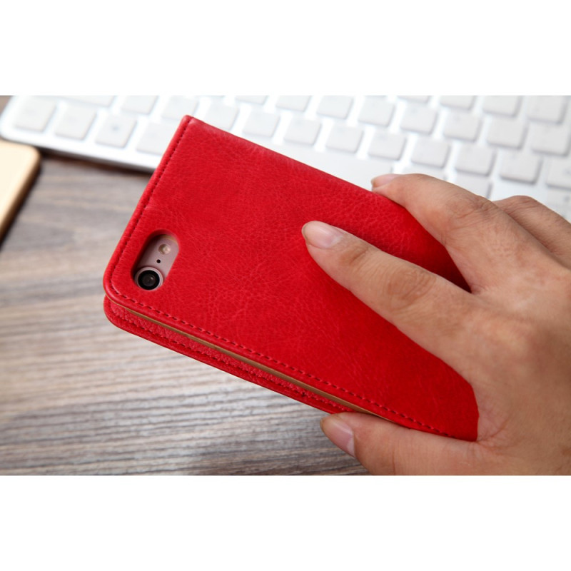 CMAI2 Litchi plånbokscase for iPhone 7 / 8 / SE (2020) - Red