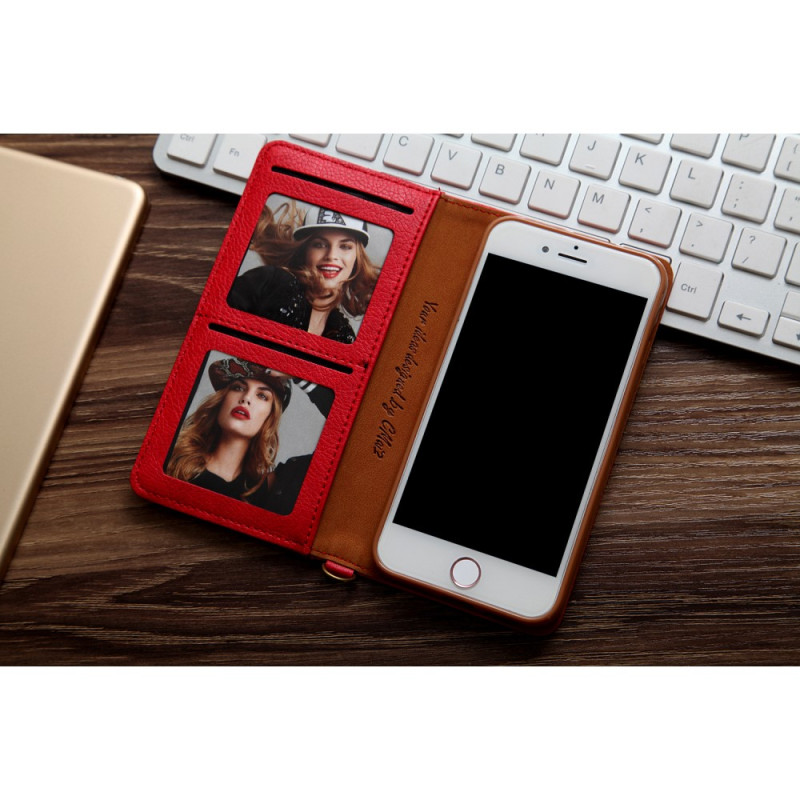 CMAI2 Litchi Lommebok - cover til iPhone 7/8/SE (2020) - Rød