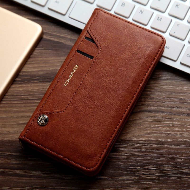 CMAI2 Litchi plånbokscase for iPhone 7 / 8 / SE (2020) - Brown