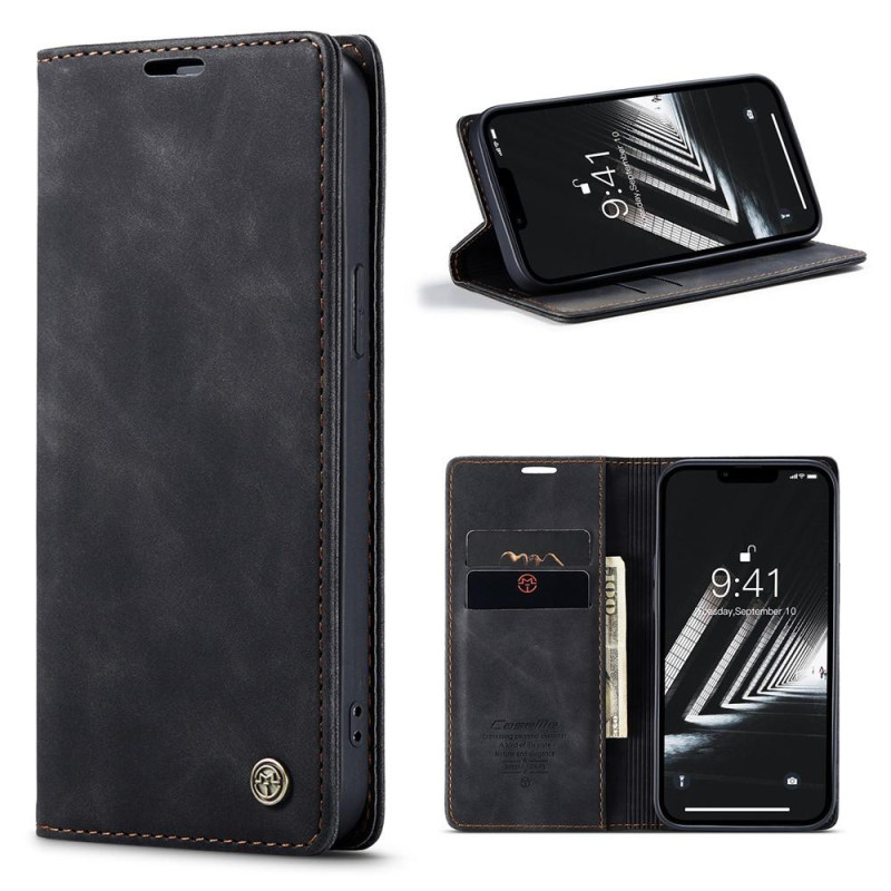 CASEME Retro Wallet Case for iPhone 15 - Black