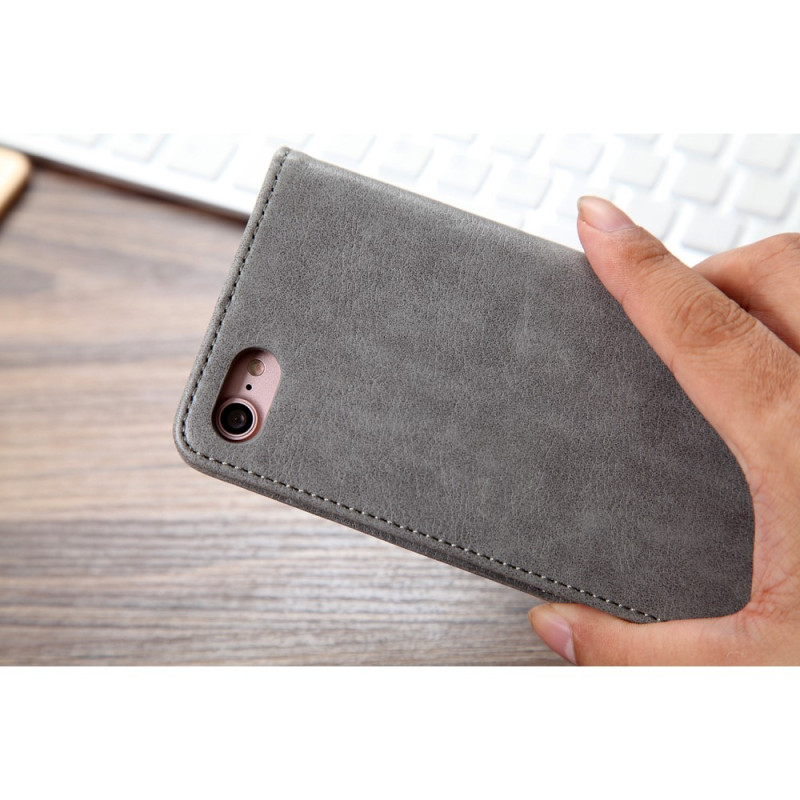 CMAI2 Litchi plånbokscase for iPhone 7 / 8 / SE (2020) - Gray