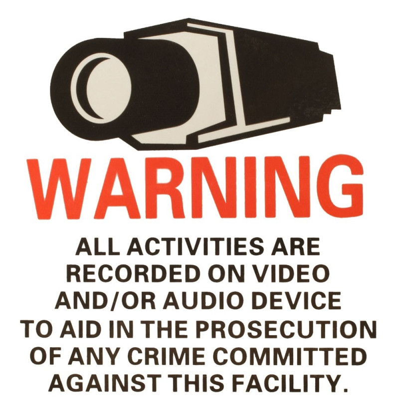 TV/Video - bevakning, Klistermärken 4st 8x8 cm