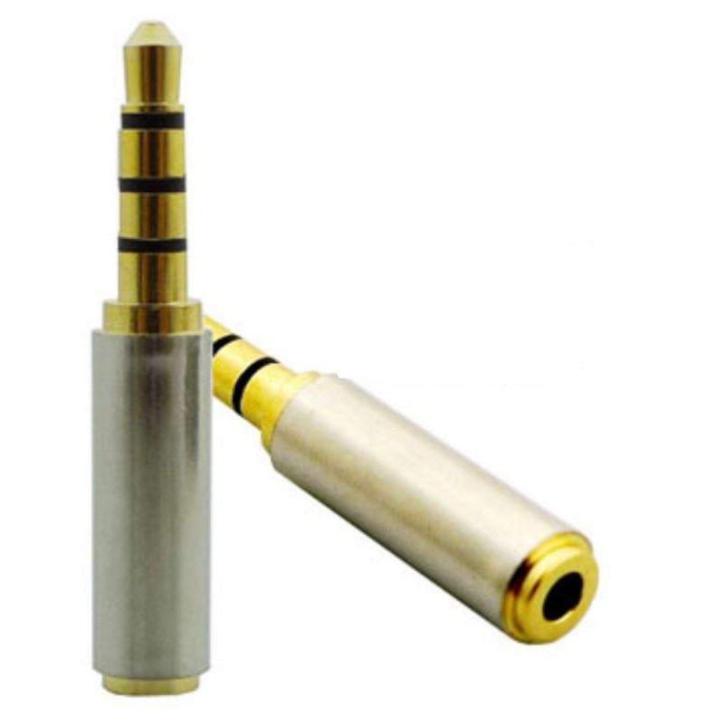 Gullbelagt 3,5 mm hann til 2,5 mm kvinnelig lydadapter