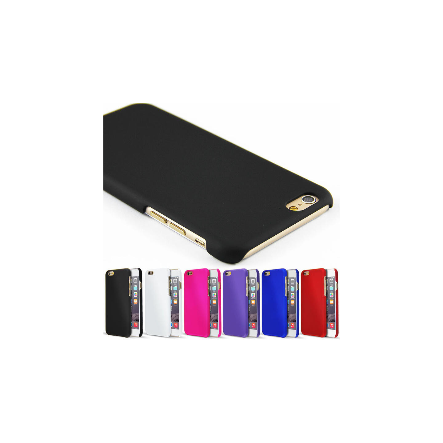 Rubberized Hard PC Case for iPhone 8 Plus / 7 Plus - Black