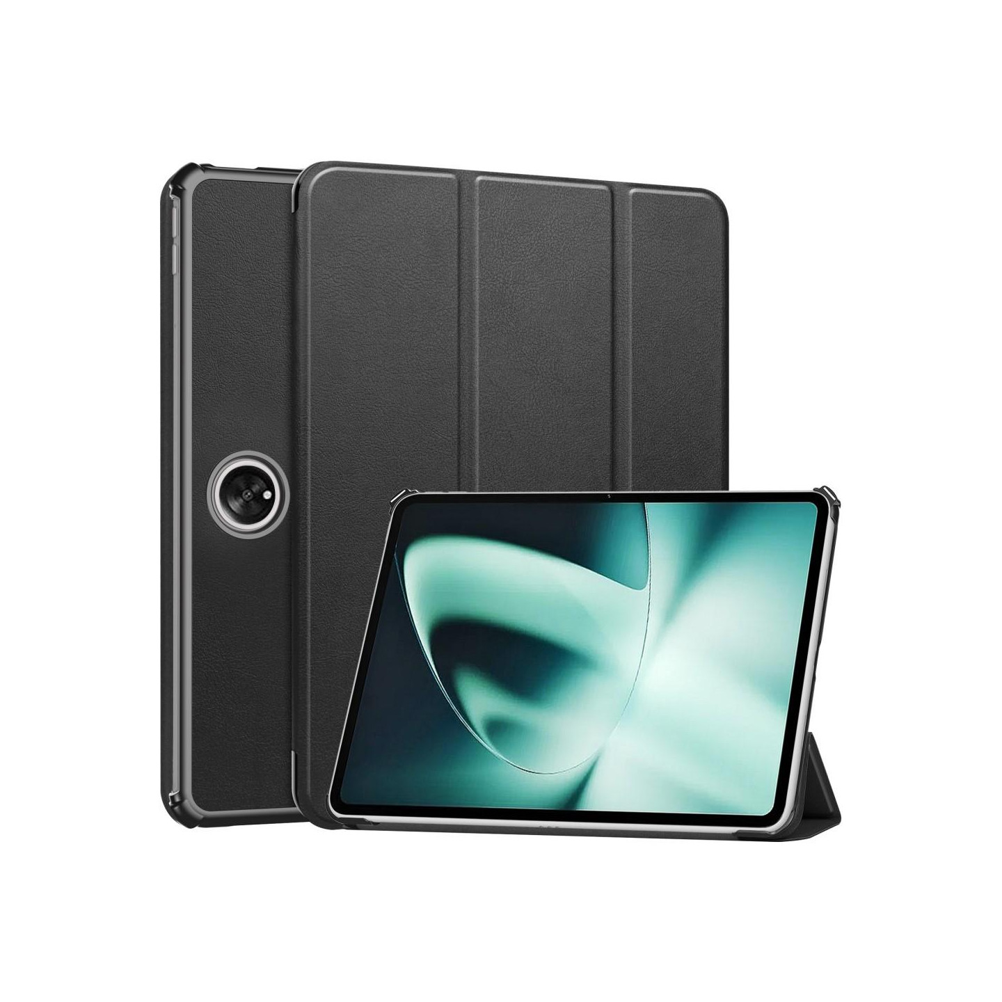 Til OnePlus Pad Tri - fold Stand Wake/Sleep Cover Tabletetui - Sort