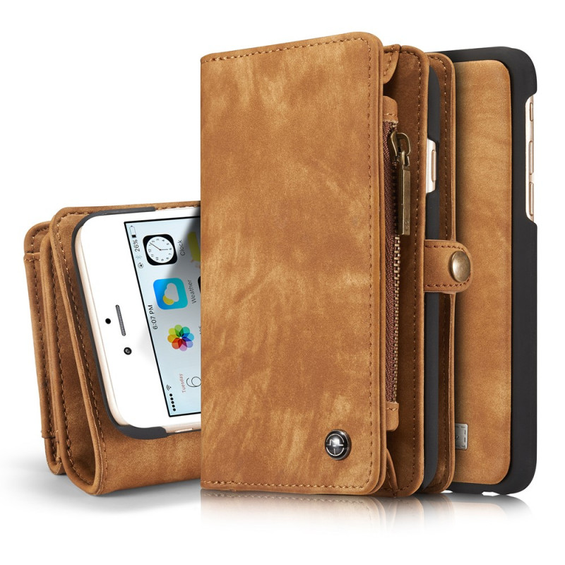 CASEME iPhone 6s 6 Retro Split Lommebok - deksel I Lær - Brun