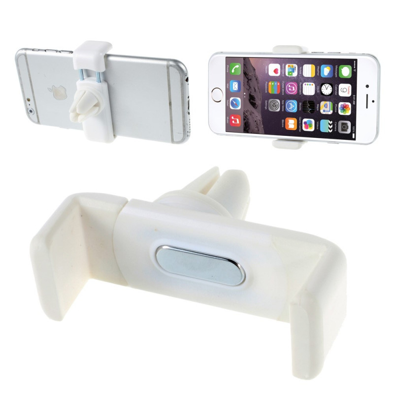Holder for smarttelefon i bilen, festet til luftventilen - hvit