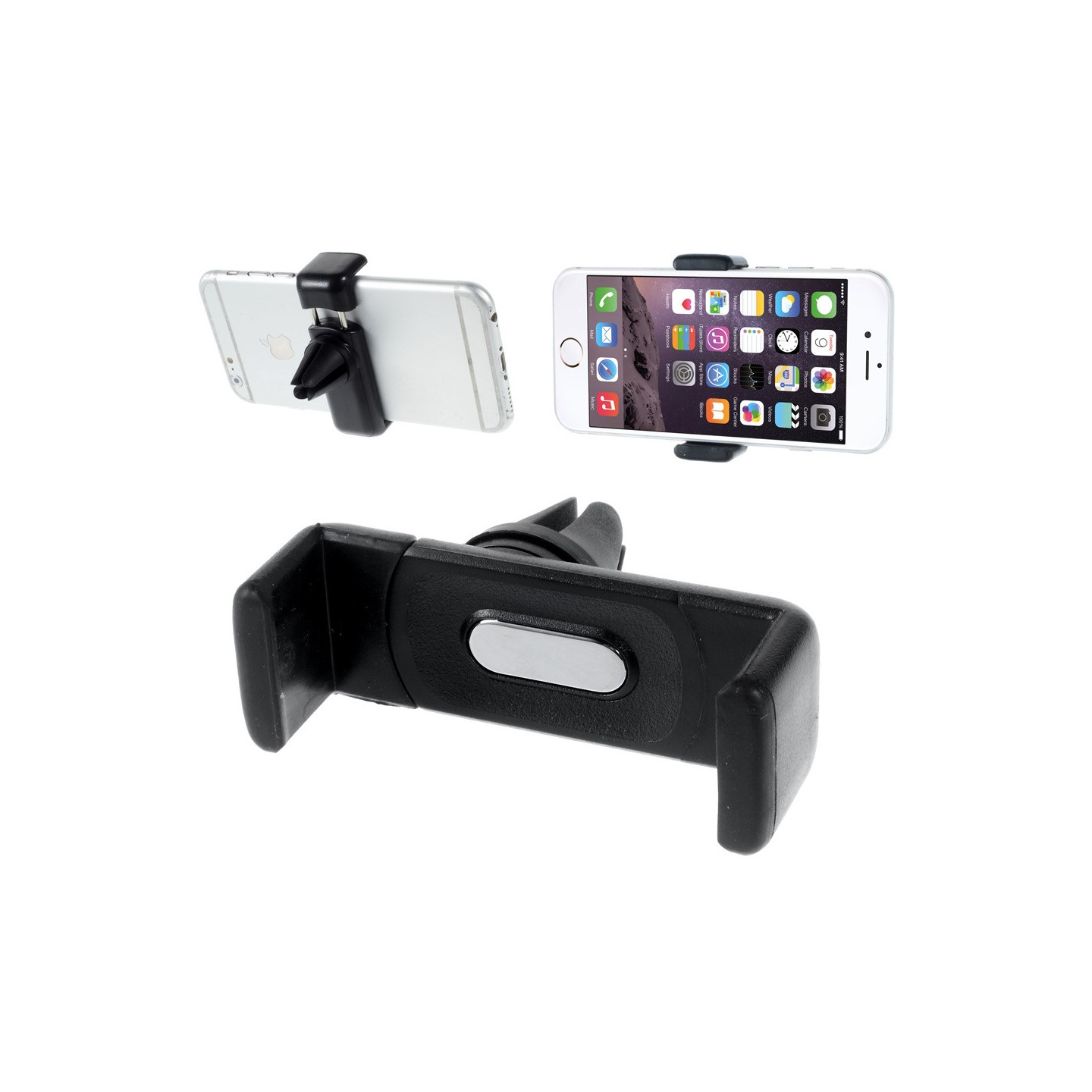 Holder for smarttelefon i bilen, festet til luftventilen