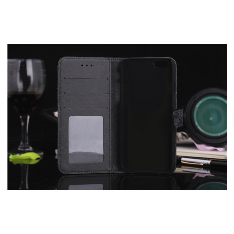 Iphone 8 / 7 Plus Lompakkokotelo Rutigt Harmaa / Musta