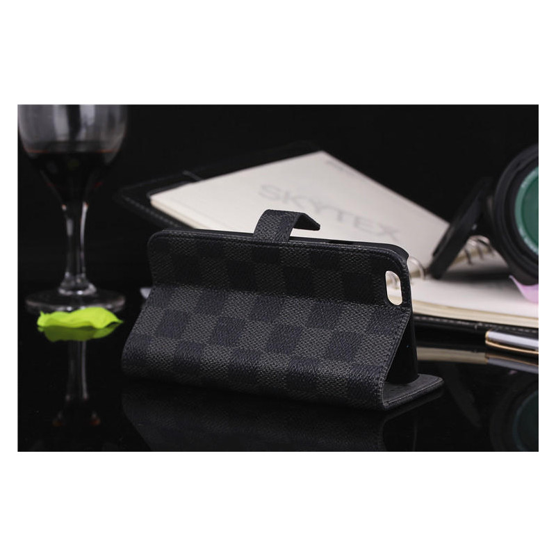 Iphone 8 / 7 Plus Wallet Case Rutigt Gray / Black