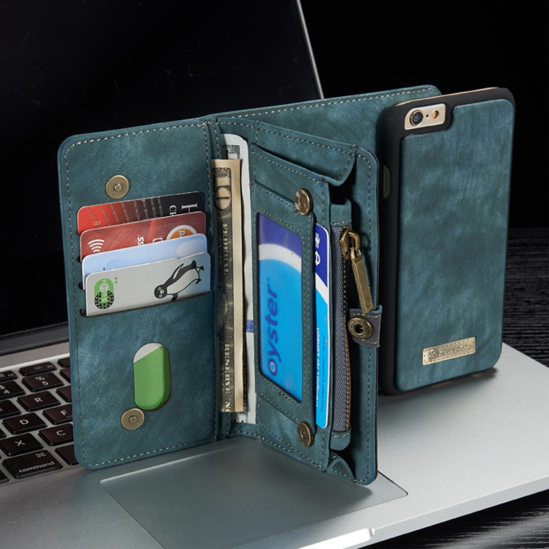 CASEME iPhone 6s 6 Retro Split Lommebok - deksel I Lær - Blå