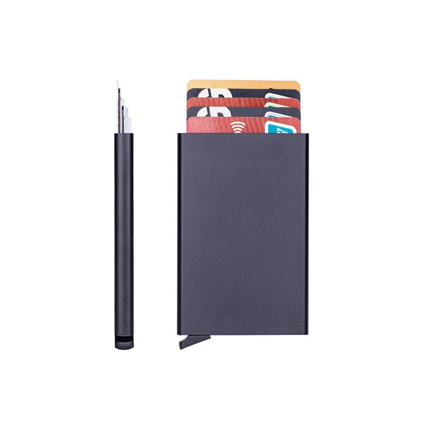 RFID Blocking Aluminum Card Holder Slim Design Credit Card Holder - Black