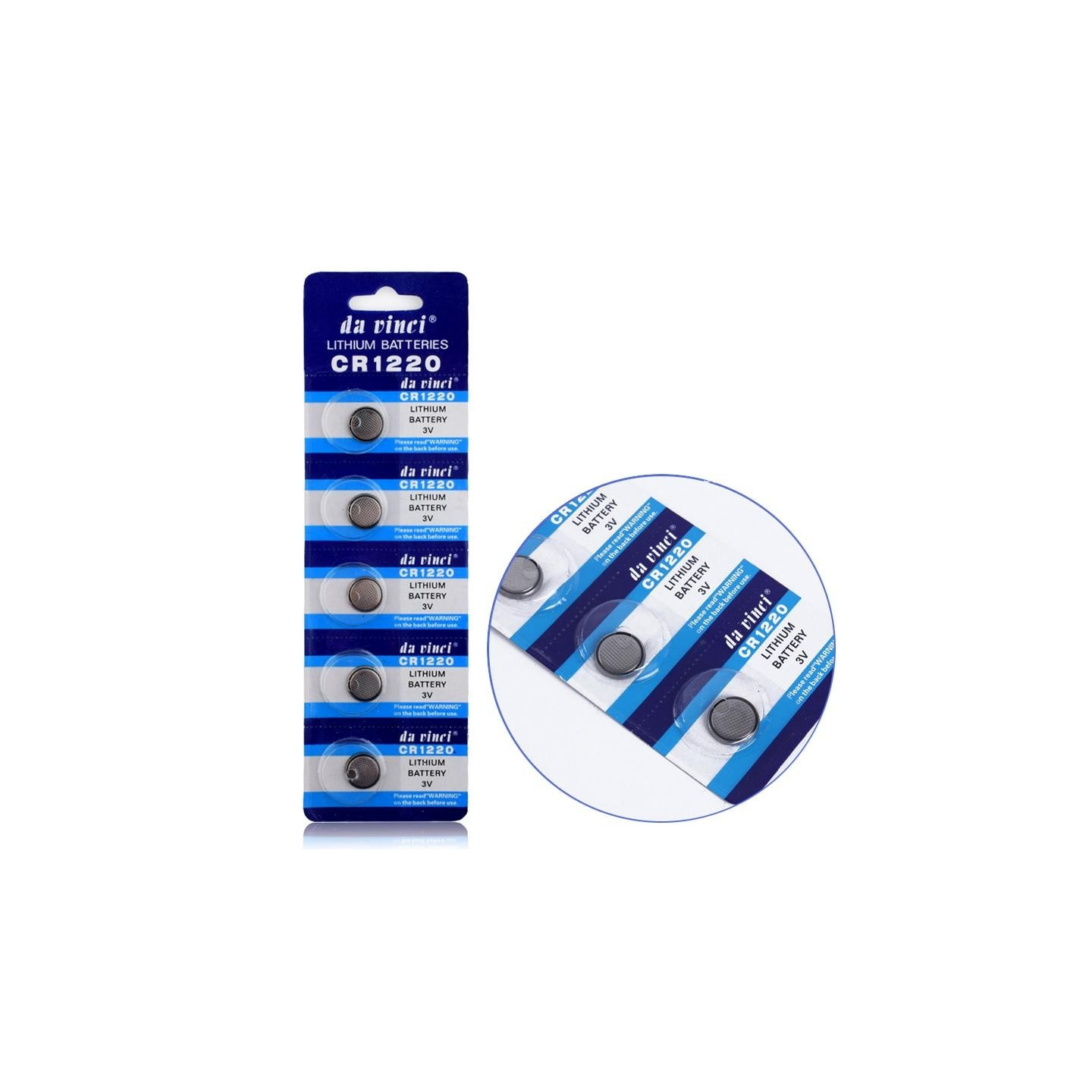 Alkalisk knappcellebatteri CR1220 stor pakke