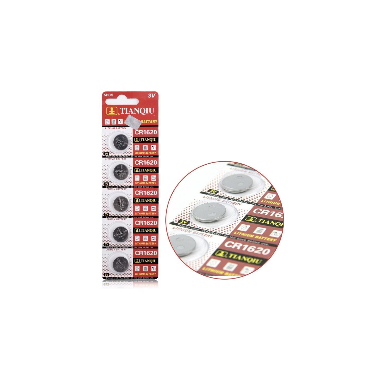 Alkalisk knappcellebatteri CR1620 stor pakke