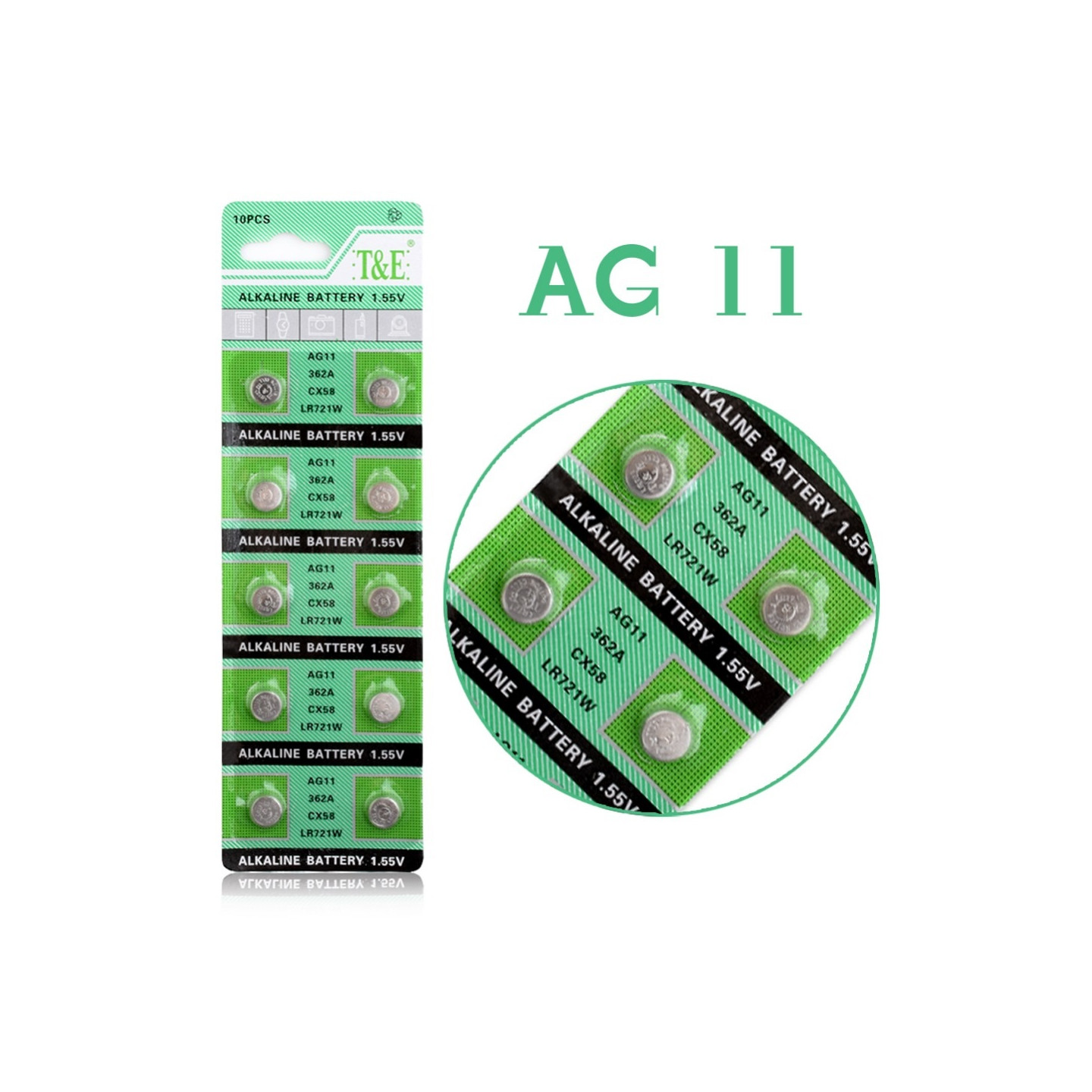 Alkalisk knappcellebatteri SR58/V362/AG11 Stor pakke