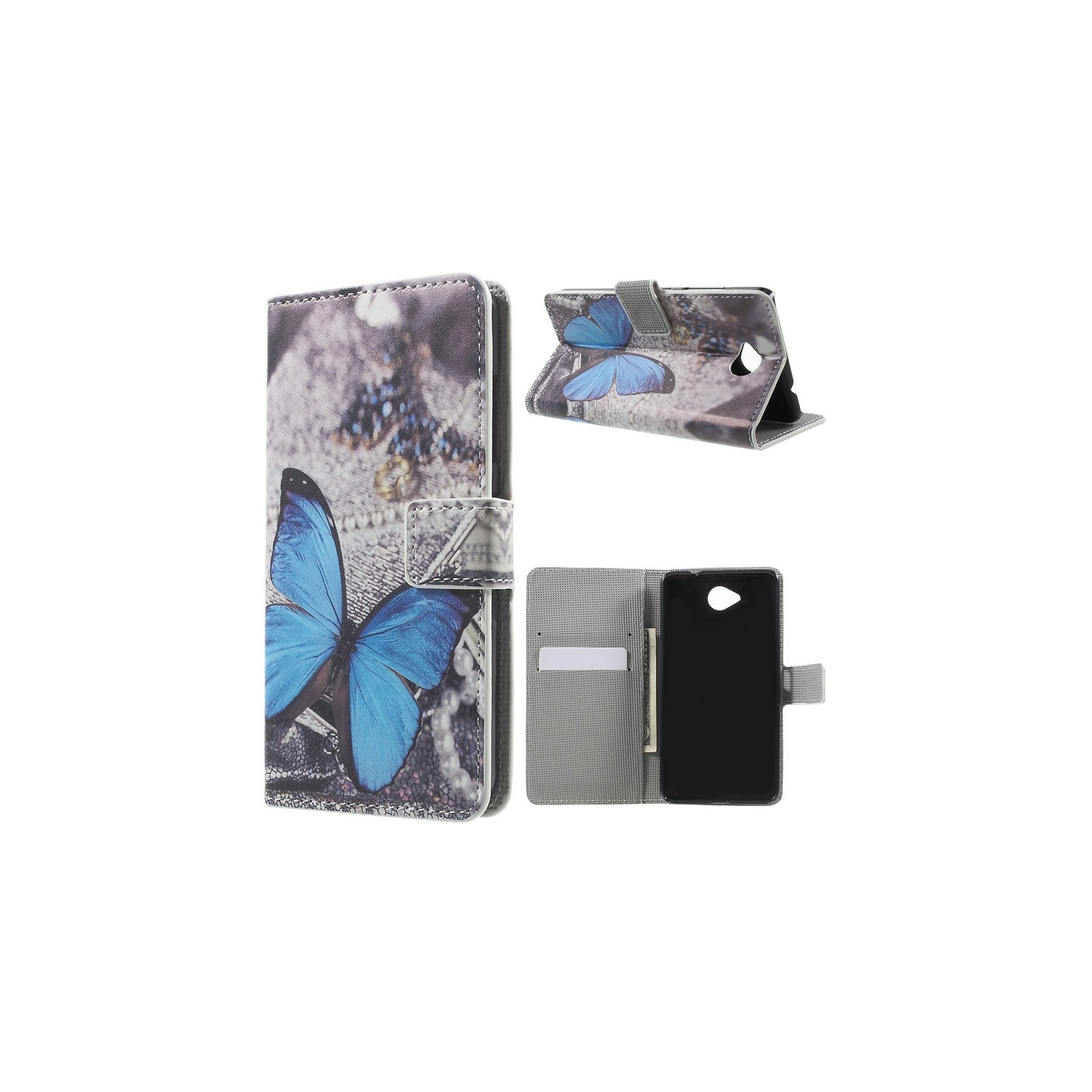 Microsoft Lumia 650 Wallet Case - Blue Butterfly