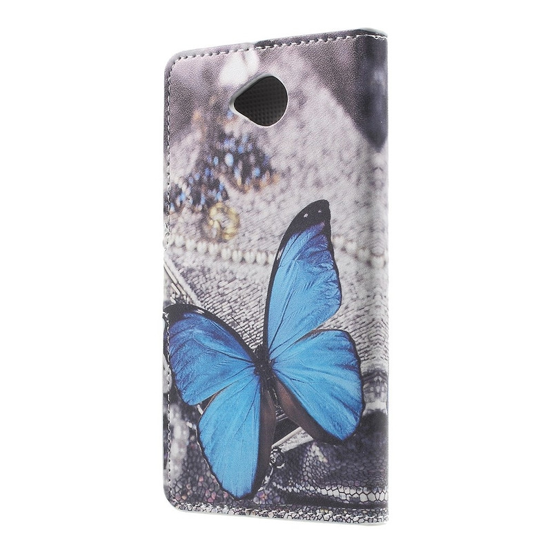 Microsoft Lumia 650 Wallet Case - Blue Butterfly