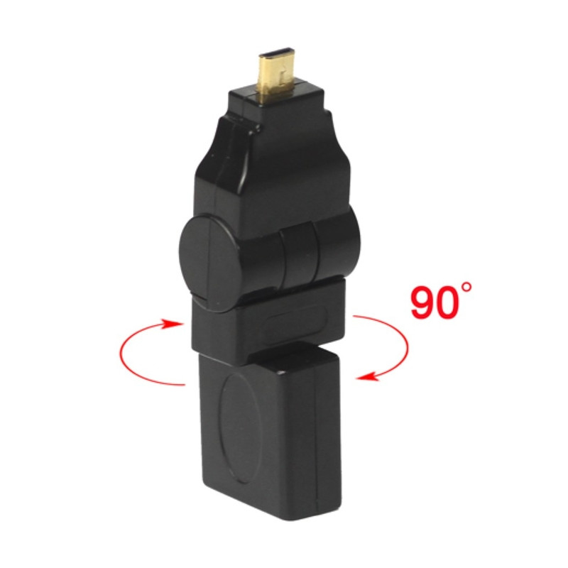 Micro HDMI HDMI 90 180 Degree Swiveling Right Angled Adapter