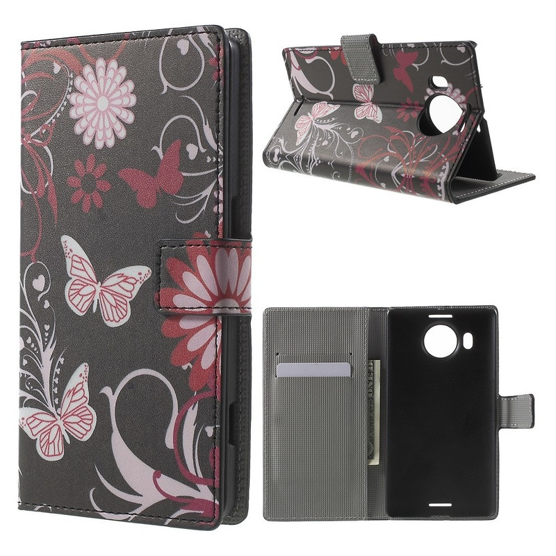 Microsoft Lumia 950 XL Lommebok - cover Sommerfugler