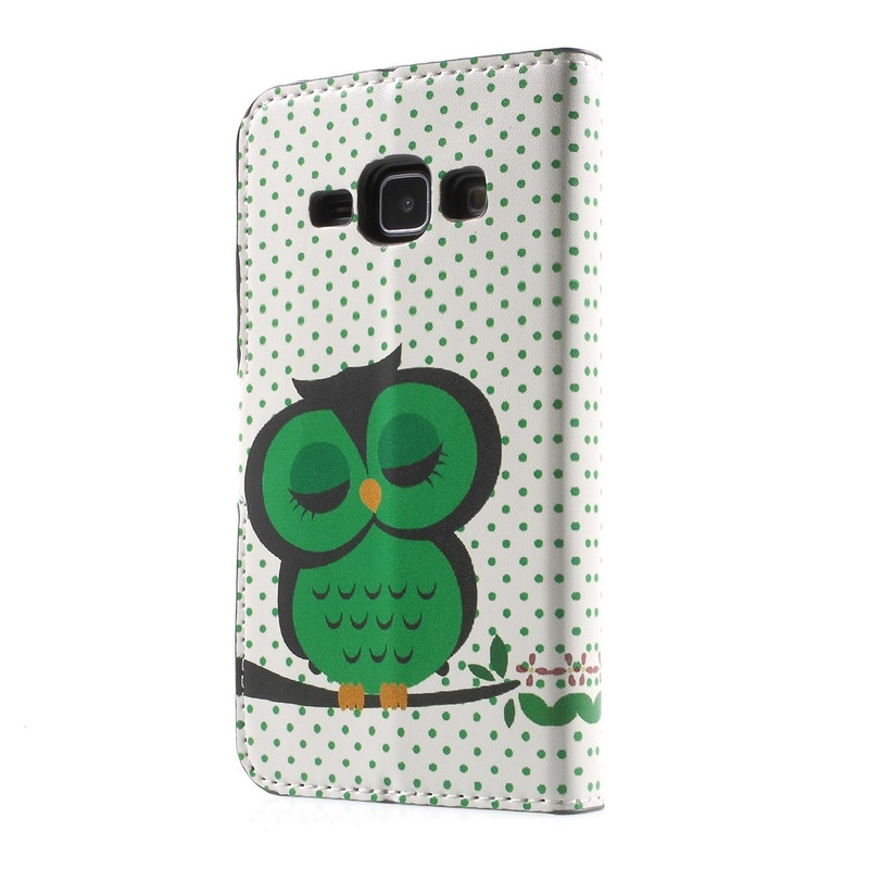 Samsung Galaxy J1 Wallet Case Sleeping Owl