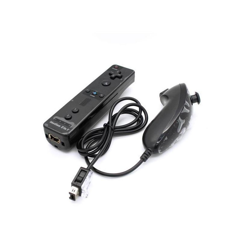 Yhteensopiva Wii Controller Set Motion Plus Bulk Blackin kanssa