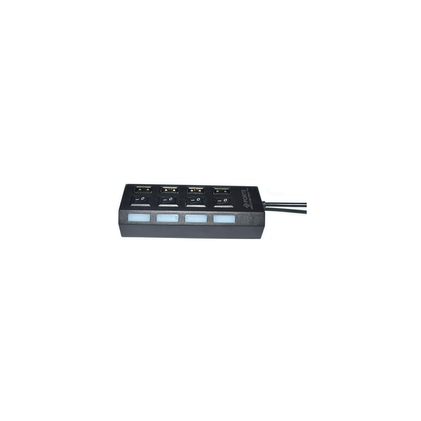 4 Ports USB Hubb 2.0 High Speed Hub On/Off Switch with LED Lampa