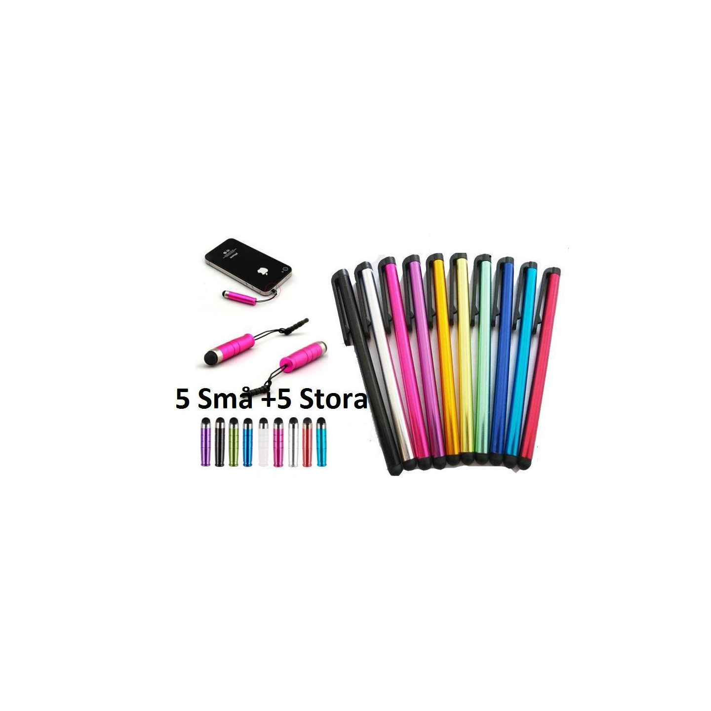 5 Small + 5 Large Touch Pens For Mobile and Tablets