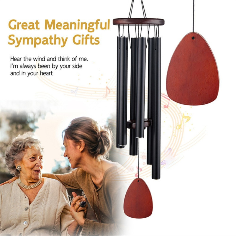 37 Inch 6 Tube Wind Chimes Metal Hanging Ornaments for Garden Home Decor