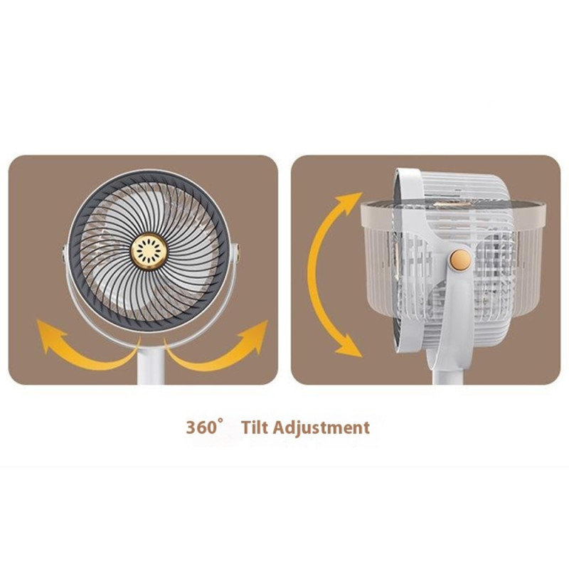 Ventilator, udtrækkelig, USB, skrivebord, gulv, justerbar højde, 5 hastigheder, stor luftstrøm