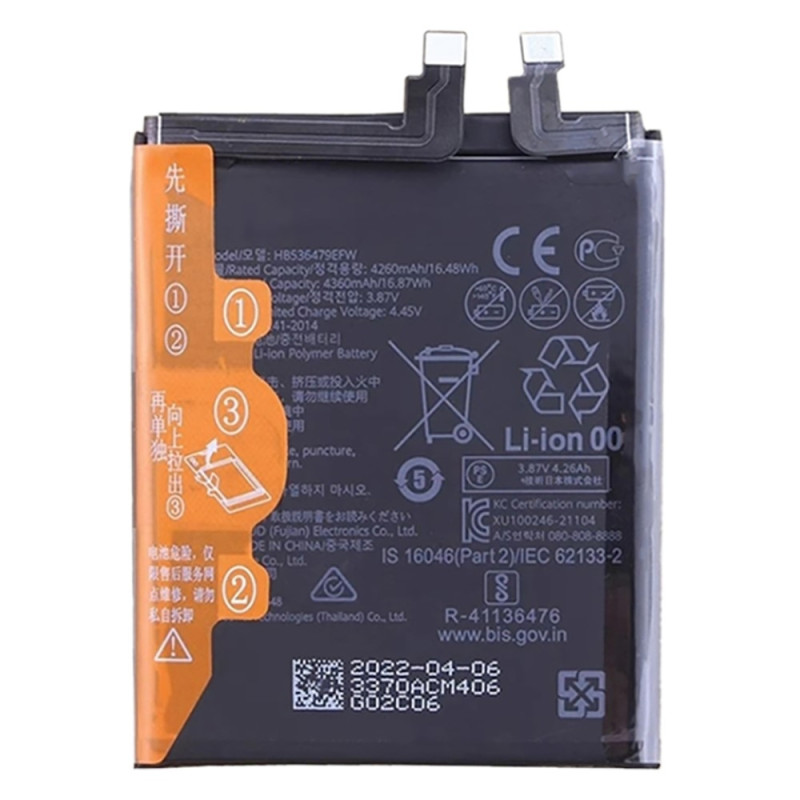Batteri for Huawei P50 Pro 4G 3.87V 4360mAh HB536479EFW