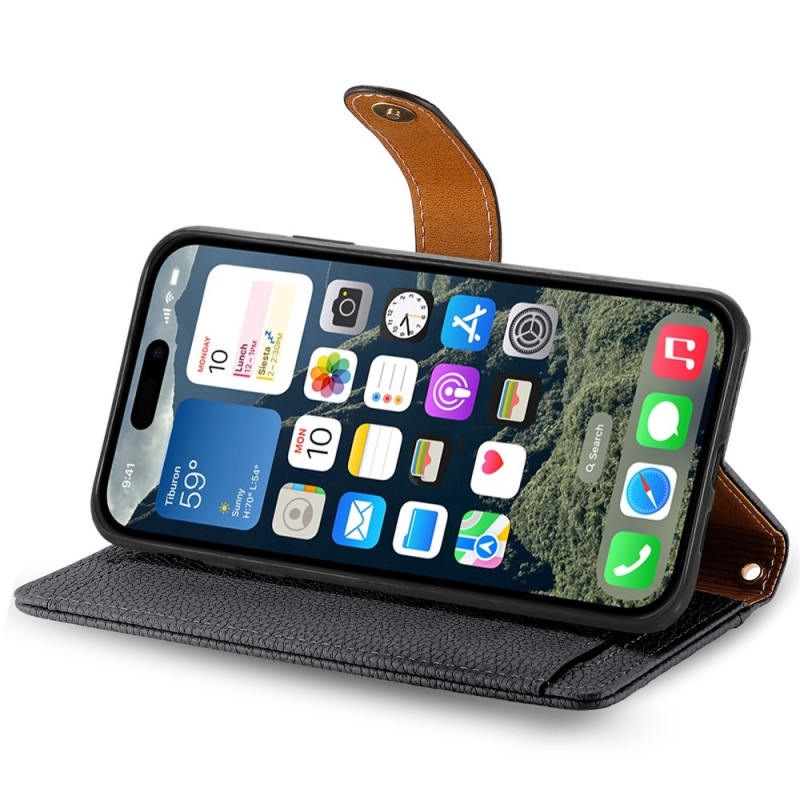 iPhone 17 Kuori RFID-suojaus Vetoketjutasku Lompakkokotelo Rannekkeella - Musta