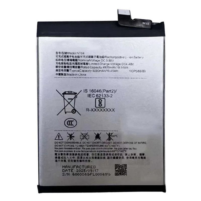 Batteri for Nothing Phone 3a Phone 3a Pro CMF Phone 2 Pro 3.89V 4920mAh NT04