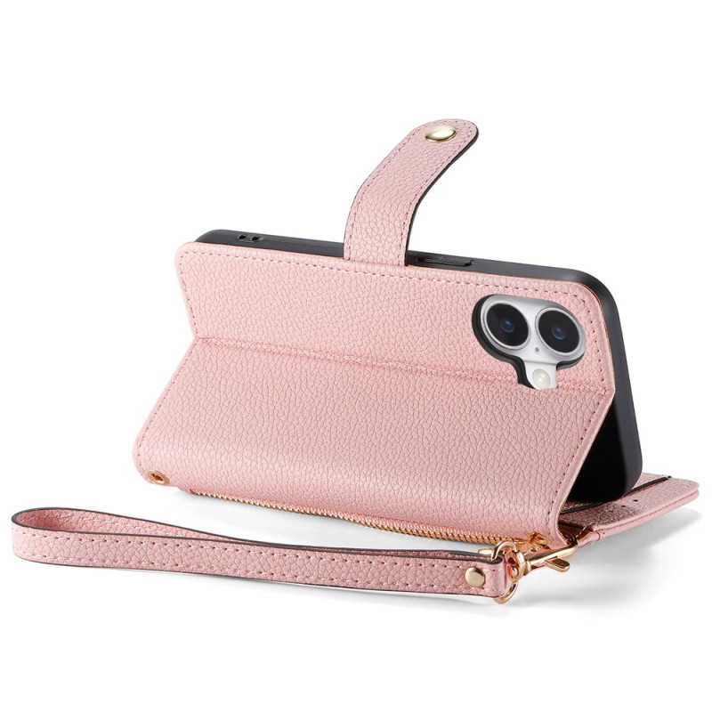 For iPhone 17 Cover RFID-blokering Lynlåslomme Tegnebogsetui med Rem