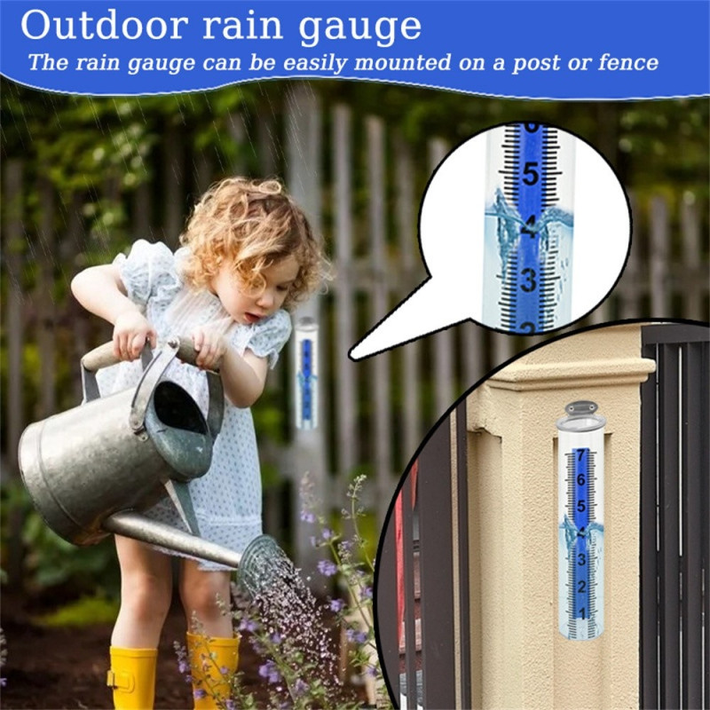 7-inch Rain Gauge Plastic Rain Measuring Tool Garden Balcony Weather Monitoring