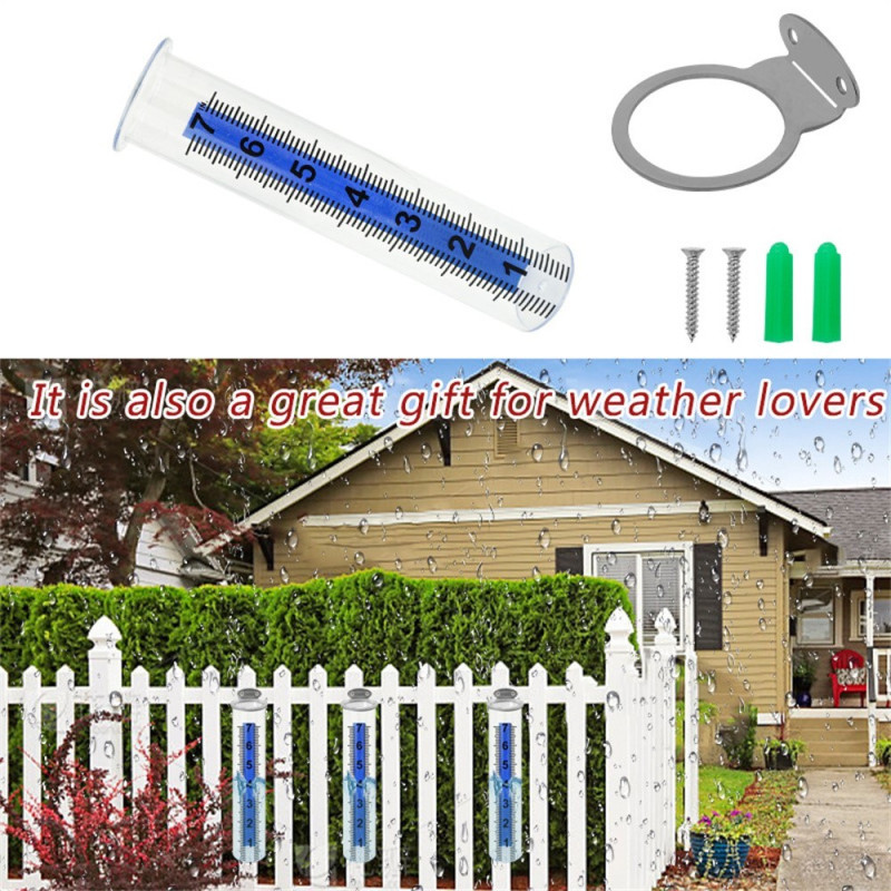 7-inch Rain Gauge Plastic Rain Measuring Tool Garden Balcony Weather Monitoring